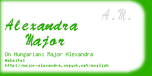 alexandra major business card